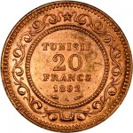 1892tunisia20francsrev400